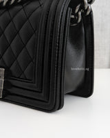 Chanel Boy Small | Black Caviar Ruthenium Hardware-details