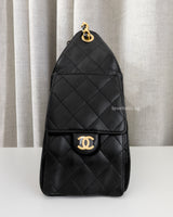  Chanel 25 Small | Black Caviar Brushed Gold Hardware-side