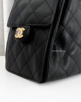  Chanel 25 Small | Black Caviar Brushed Gold Hardware-details