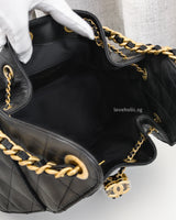  Chanel 25 Small | Black Caviar Brushed Gold Hardware-details