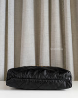  Chanel 22 Small | Black Calfskin Brushed Gold Hardware-details