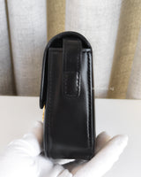 Celine Triomphe Shoulder Bag Black Shiny Calfskin Gold Hardware-details