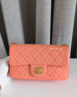 Chanel Pearl Crush Mini Rectangle Salmon Lambskin Brushed Gold Hardware-front1