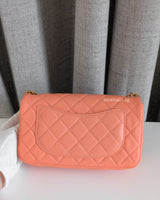 Chanel Pearl Crush Mini Rectangle Salmon Lambskin Brushed Gold Hardware-back