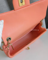 Chanel Pearl Crush Mini Rectangle Salmon Lambskin Brushed Gold Hardware-details