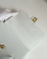 Chanel Small Preppy Coco  | 26S Light Blue Caviar Brushed Gold Hardware-details