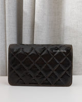 Chanel Mini Flap Bag Patent Lambskin | Dark Brown Patent Leather Gold Hardware-back