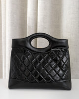 Chanel 31 Mini | Black Shiny Calfskin Light Gold Hardware-back