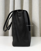 Chanel Maxi Flap 38cm | Black Caviar Silver Hardware-side