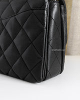 Chanel Mini Flap Bag | Black Caviar Gold Hardware-details