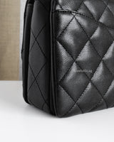 Chanel Mini Flap Bag | Black Caviar Gold Hardware-details