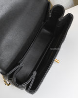 Chanel Mini Flap Bag | Black Caviar Gold Hardware-details
