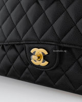 Chanel Classic Flap Medium | Black Caviar Gold Hardware-details