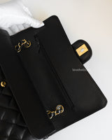 Chanel Classic Flap Medium | Black Caviar Gold Hardware-details