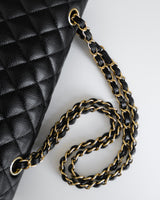 Chanel Classic Flap Medium | Black Caviar Gold Hardware-details