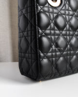 Dior My ABC Lady Dior Small | Black Lambskin Light Gold Hardware-details