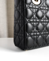 Dior My ABC Lady Dior Small | Black Lambskin Light Gold Hardware-details