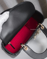 Dior My ABC Lady Dior Small | Black Lambskin Light Gold Hardware-details