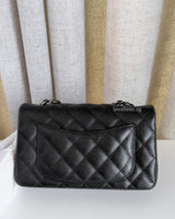 Chanel Classic Flap Mini Rectangle | 18C Iridescent Black Caviar Silver Hardware-back