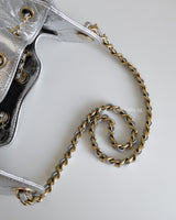 Chanel Chanel 25 Mini | Silver Shiny Calfskin Gold Hardware-details