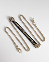 Dior Lady Dior with Chain Mini | Black Lambskin Light Gold Hardware-details