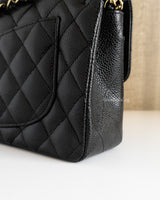 Chanel Classic Flap Small | Black Caviar Gold Hardware-details