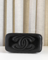 Chanel Vanity Bag 23B Black Lambskin Brushed Gold Hardware-details