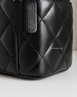 Chanel Vanity Bag 23B Black Lambskin Brushed Gold Hardware-details