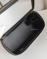 Chanel Vanity Bag 23B Black Lambskin Brushed Gold Hardware-details