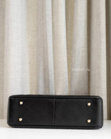 Chanel Shopping Tote | Black Caviar Light Gold Hardware-details