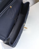 Chanel Classic Flap Small | 18B Midnight Blue Caviar Light Gold Hardware-details