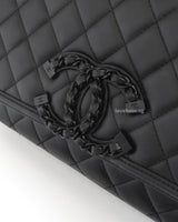 Chanel CC Filigree Flap Bag Medium | So Black Lambskin Black Hardware-details