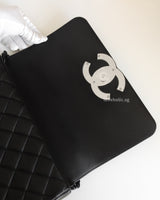Chanel CC Filigree Flap Bag Medium | So Black Lambskin Black Hardware-details