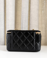 Chanel Vanity Bag with Chain 26C Black Lambskin Gold Hardware-back