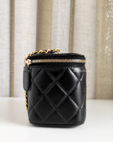 Chanel Vanity Bag with Chain 26C Black Lambskin Gold Hardware-side