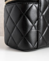 Chanel Vanity Bag with Chain 26C Black Lambskin Gold Hardware-details