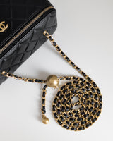 Chanel Vanity Bag with Chain 26C Black Lambskin Gold Hardware-details