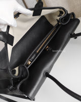 Chanel Small Shopping Tote | 26S Black Caviar Gold Hardware-details