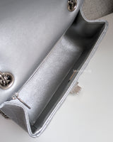 Chanel Reissue 2.55 21A Mini | Metallic Silver Calfskin Ruthenium Hardware-details