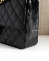 Chanel Classic Flap Medium | Black Caviar Gold Hardware-details