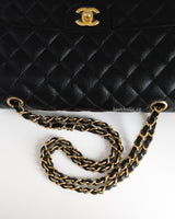 Chanel Classic Flap Medium | Black Caviar Gold Hardware-details