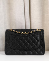 Chanel Classic Flap Jumbo | Black Caviar Gold Hardware-back