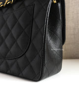 Chanel Classic Flap Jumbo | Black Caviar Gold Hardware-details