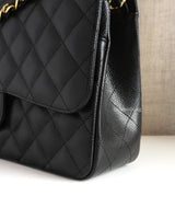Chanel Classic Flap Jumbo | Black Caviar Gold Hardware-details