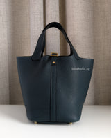 Hermes Picotin Lock 18 Vert Cypress Taurillon Clemence Gold Hardware-front1