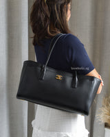 Chanel Cerf Tote | 26S Black Calfskin Gold Hardware-model