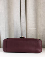 Chanel Maxi Flap 32cm | Burgundy  Caviar Gold Hardware-details