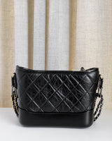 Chanel Gabrielle Hobo Small | Black Aged Calfskin Multicolored Hardware-back