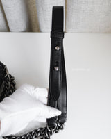 Chanel Boy Old Medium  | Black Lambskin Ruthenium Hardware-details