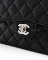 Chanel Classic Flap Small | Black Caviar Silver Hardware-details